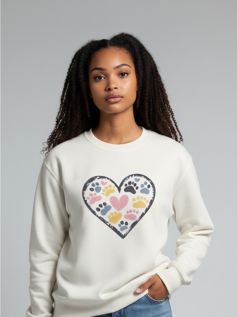 Heart Paw Graphic Sweatshirt